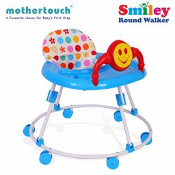 Mothertouch Smiely Round Walker With Toy Bar - White Blue-16