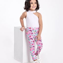 Kookie Kids Full Length Leggings Multiprint - Purple Pink-image-83