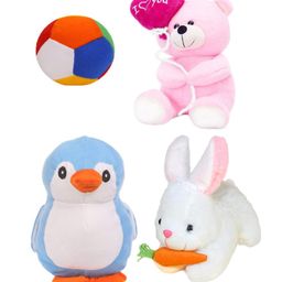 Deals India Combo of 4 Super Soft Plush Toys Multicolor - Height 25 cm-13