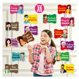 Zyozi Baby Shower Boy Photo Booth Props Multicolour - 15 Pieces-image-12
