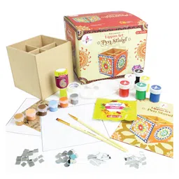 Kalakaram Make Your Own Lippan Art Pen Stand DIY Activity Box - Multicolour-picture-10