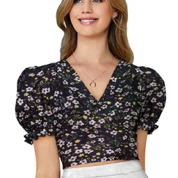 Fashion Care Women V-Neck Crop Top-image-58