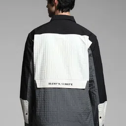 Jack & Jones Men Colourblocked Open Front Jacket with Patchwork image 2