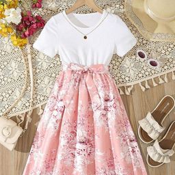 Kidotsav Girls Floral Print Fit & Flare Dress-36