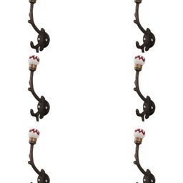 IndianShelf Red 6 Pieces Ceramic Tree Floral Wall Hooks-9