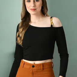IUGA Women One Shoulder Crop Top-picture-28