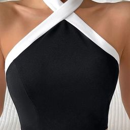 Stylecast X Slyck 
Solid Pattern Halter Neck Sleeveless Fitted Top-image-93