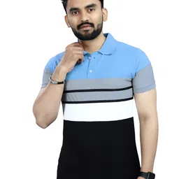 Moda Rapido Men Striped Polo Collar T-shirt-picture-9