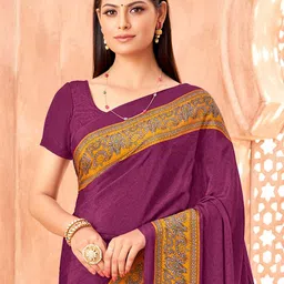 Mitera Ethnic Motifs Poly Crepe Sungudi Saree-image-73