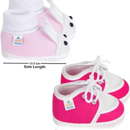 NESKA MODA 12 To 18 Month Non Slip Infants 2 Pair Combo Cotton Rabbit and Lace Booties image 2