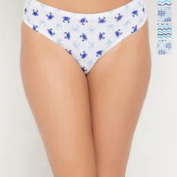 Clovia Women Pack Of 5 Printed Low-Rise Thongs Briefs-image-38
