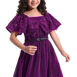 Hola Bonita Girls Embellished Fit & Flare Dress With Belt-picture-19