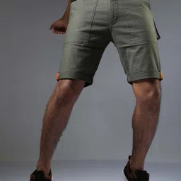 NEVER NEUD Men Cotton Cargo Shorts-image-7