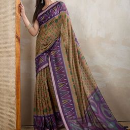 DIVASTRI Floral Printed Zari Chanderi Saree-picture-16