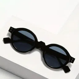 First Lens Unisex Blue Lens & Black Round Sunglasses with-picture-16