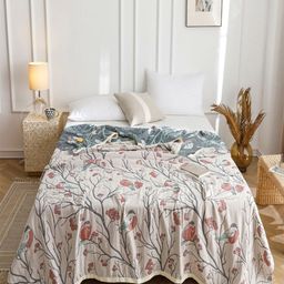 JC HOME Off White & Grey Ethnic Motifs AC Room 350 GSM Single Bed Quilt-image-46