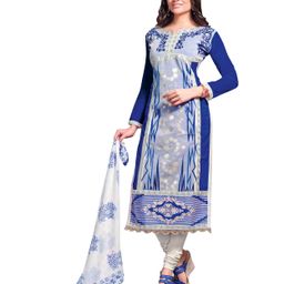 HERE&NOW Ethnic Motifs Embroidered Unstitched Dress Material-image-36