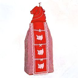Aura Red & White Checked 3-Tier Wardrobe for Clothes Storage Multi-Utility Organisers-image-1