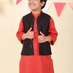 Fabindia Boys Woven Design Nehru Jacket-50