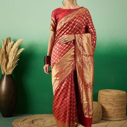 Suha Ethnic Motifs Zari Art Silk Banarasi Saree-image-15
