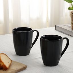 VarEesha Black Solid Ceramic Glossy Mugs Set of Cups and Mugs-image-37