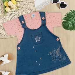 MeeMee Floral Embroidered Denim Pinafore Dress-image-77
