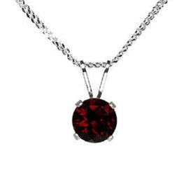GenZcomplex Red Brass Garnet Silver-Plated Pendant-29