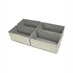 HOKIPO Grey & White 4 Pieces Regular Multi-Utility Organisers-21