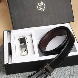 SAZARA Men Reversiable Belt ,Keychain and Pen Accessory Gift Set-image-73