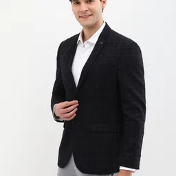 Allen Solly Checked Slim-Fit Single-Breasted Formal Blazer-image-63