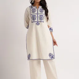 RAJMANDIRFABRICS Women Ethnic Motifs Embroidered Pure Cotton Kurta with Trouser-27