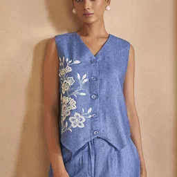 Anouk Embroidered Waistcoat & Trouser Co-Ord Set-image-16