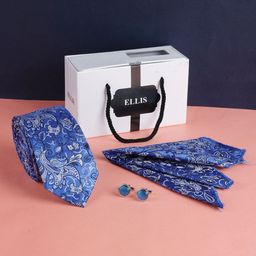 ELLIS Men Tie, Cufflinks, Pocket Square Accessory Gift Set-image-79