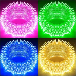 22 LEDs 10 m Pink, Green, Blue, Yellow Steady Bulb Rice Lights-28