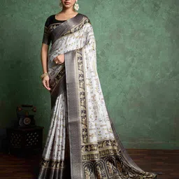 TASRIKA Warli Zari Pashmina Tussar Saree-17