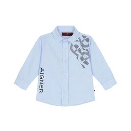 AIGNER Boys Comfort Graphic Printed Club Collar Pure Cotton Casual Shirt-22