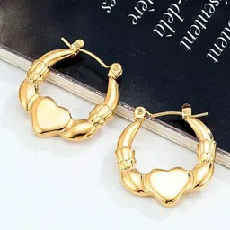 Estailo fashion Gold-Plated Circular Hoop Earrings-image-96