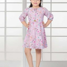 Lagorii Girls Green Cotton Puff Sleeves Frock Dress-image-56