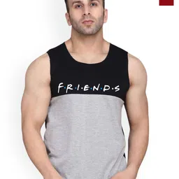 SLOWLORIS Pack Of 2 Typography Printed Sleeveless Scoop Neck Gym Vest Innerwear Vests-picture-17