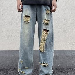 HERE&NOW Men Highly Distressed Heavy Fade Jeans-image-86