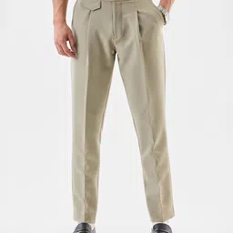 Snitch Men Beige High-Rise Loose Fit Trouser-image-26