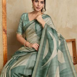 Anjor Zari Silk Blend Tussar Saree-image-19