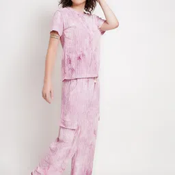 Lugo Tie & Dyed Short Sleeves Round Neck T-Shirt & Trousers-image-43