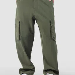 Beyoung Men Original Baggy Fit Wrinkle Free Light Weight Cargos Trouser-image-50