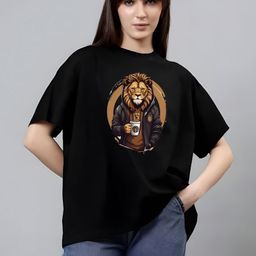KAIDO Graphic Printed Drop-Shoulder Sleeves Round Neck Oversized Cotton T-Shirt-picture-36