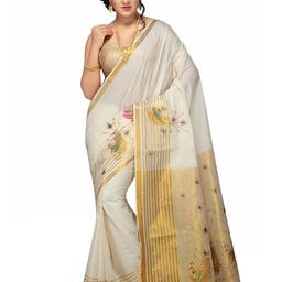 Rst R Selvamani Tex Woven Design Zari Pure Cotton Kasavu Saree-16