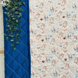 A Toddler Thing Blue Space Hoppers Printed Cotton Mild Winter 300 GSM Single Bed Quilt-image-49