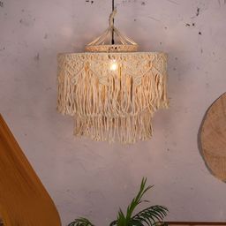 Fos Lighting White & Black Textured Bohemian Spherical Shaped Ceiling Lamp-image-37