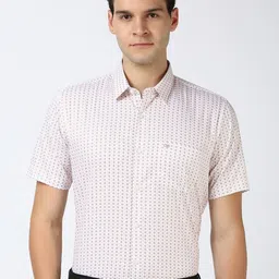 Peter England Men Spread Collar Geometric Printed Cotton Formal Shirt-image-33