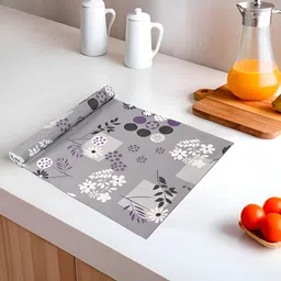 Myntra Elegant Homes Grey & Black Floral Printed Shelf Liner Organiser-27